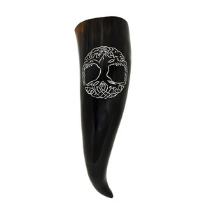 Customized Viking Carving Buffalo Tankard Handcrafted Natural Agate Drinking Horn Animal Style <b>Beer</b> Decoration - Product Image 2