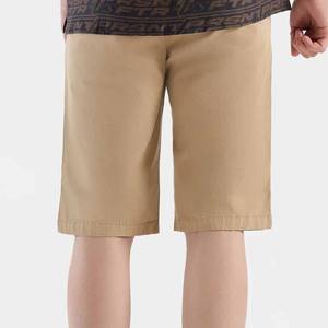 Pantalones cortos informales de lona de algodón 100% de cintura media para hombre, tejido transpirable, decoración Vintage, patrón sólido, servicio OEM disponible - Product Image 3