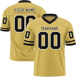 Camisetas de Fútbol Americano Personalizadas con Logotipo, Nombre y Número del Equipo, de Malla de Poliéster Transpirable, de Secado Rápido y Antibacterianas, con Franjas en las Mangas - Product Image 1