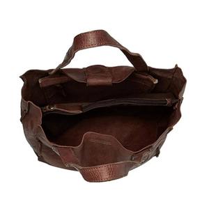 Distressed Brown Leather Fashion Tote <b>Bag</b> Women Vintage Shoulder Soft <b>Slouchy</b> Two Straps Shopper Handbag Large Rustic Daily - Product Image 6