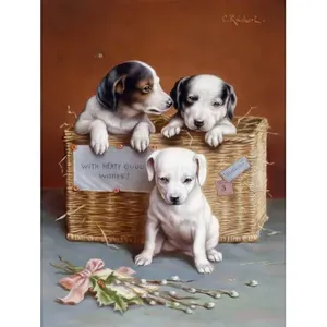 ภาพจิตรกรรมฝาผนังเซรามิกติดผนัง6x8ลายสุนัขด้วยความปรารถนาดี - Product Image 1
