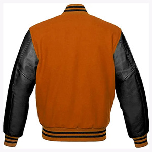 <b>Men's</b> Black Yellow Varsity <b>Jacket</b> Embroidered <b>Letter</b> Front Plus Size Casual Style Polyester Cotton Regular Fit Winter Wear - Product Image 5
