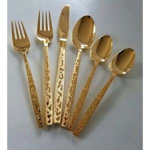 Nuevo juego de cubiertos chapados en oro de alta calidad con diseño de mango multicolor Cubiertos de aspecto real de lujo para restaurante Boda Hogar - Product Image 3