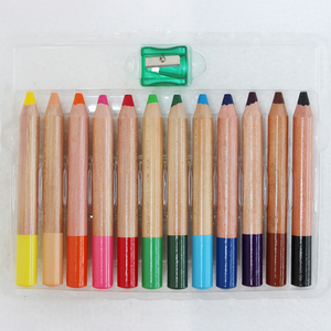 <span class=keywords><strong>Crayons</strong></span> en bois FSC de grande taille, 12 couleurs, 3 en 1, <span class=keywords><strong>crayons</strong></span> de cire en bois, <span class=keywords><strong>crayons</strong></span> de couleur de grande taille pour enfants - Product Image 1