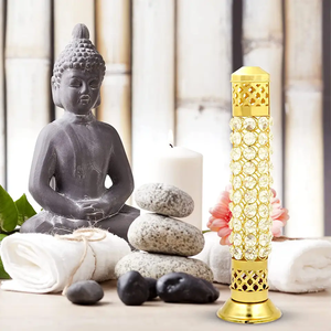 Soporte de incienso de latón de cristal artesanal, nuevo estilo, soporte de varilla de incienso de fragancia para el hogar para soporte de Decoración de mesa - Product Image 4