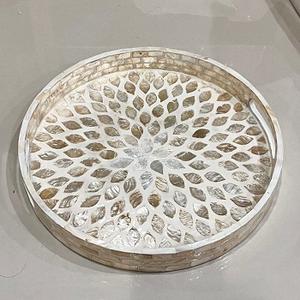 PromotionNew Choice Plateau rond en nacre avec poignée Assiettes à vaisselle personnalisées pour la décoration de table à la main f s i - Product Image 3