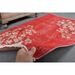 Tapis Vintage Rouge Beige 3,6x6,5 pieds Tapis Turcs - Product Image 3
