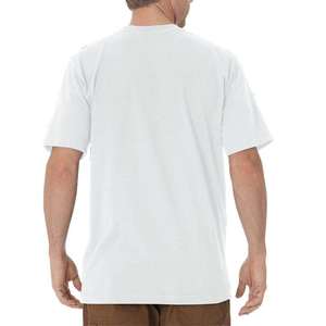 Camiseta blanca lisa para hombre, con bolsillo en el pecho, corte regular, manga corta, cuello redondo, básica. - Product Image 2