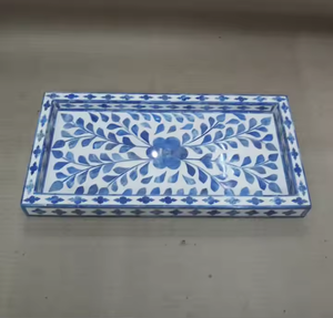 ถาดเสิร์ฟลายดอกไม้ทำจากกระดูกและแม่ของไข่มุกงานทำมือสำหรับตกแต่งบ้านด้วยงานฝีมือรูปพระจันทร์เสี้ยว - Product Image 3