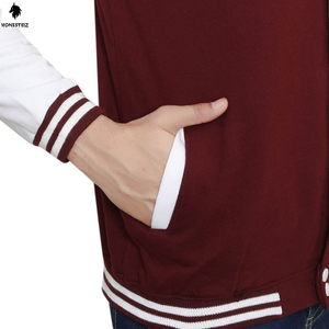 แจ็กเก็ตขนสัตว์มหาวิทยาลัยแบบลำลองสำหรับผู้ชายมีฮู้ดคอตั้งเสื้อมีหมวกกันลมน้ำหนักเบาใส่สบาย - Product Image 5