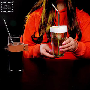 Vente en gros d'ensemble de pailles en acier inoxydable réutilisables droites et courbées de luxe écologiques paille en métal pour boire avec emballage en boîte - Product Image 4