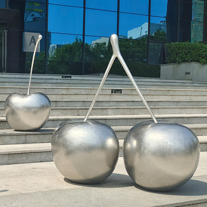 Sculpture de fruits personnalisée Décoration intérieureModern Fruit Sculpture de cerise en acier inoxydable Statue Décoration de cour - Product Image 6