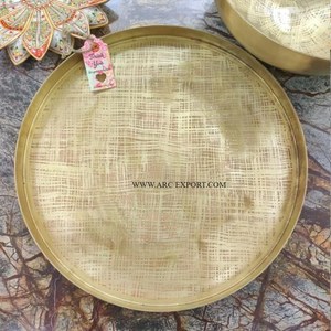 Kitchen Accessories Food <b>Tray</b> Standard Designing Handcrafted New Arrival Food Serving <b>Tray</b> Trendy Round Shape <b>Dinner</b> Food <b>Tray</b> - Product Image 1