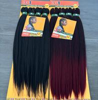 Extensions de tresses synthétiques en gros de 52 pouces, texture Yaki africaine, ombrées, pré-coupées 4X pour un tressage facile