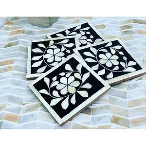 Luxury Handcrafted Natural Bone Inlay Classic Square <b>Coasters</b> Stylish Eco-Friendly <b>Table</b> Mats Pads for Hotel Restaurant Home - Product Image 3