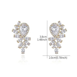 ต่างหูเพชร Moissanite รูปทรงลูกแพร์สีขาวต่างหูเจ้าสาวต่างหูสวยงามของขวัญตัดที่ยอดเยี่ยมสําหรับผู้หญิง - Product Image 2