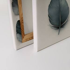 Made In Germany - Home Decor <b>Canvas</b> <b>Picture</b> Feathers Blue - Wall Mural In Blue And Grey - <b>Canvas</b> <b>Picture</b> On Stretcher <b>Frame</b> - Product Image 4