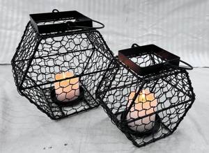 Elegantes candelabros de hierro hechos a mano, elegantes farolillos de Metal, tarros, capa de polvo negro, accesorios decorativos para el hogar para Navidad - Product Image 3