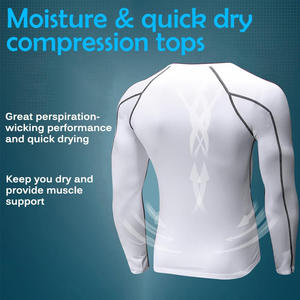 Camiseta Deportiva de Compresión para Hombre, Talla Grande, Resistente al Viento, Manga Larga, Alta Elasticidad, para Entrenamiento y Fitness - Product Image 6