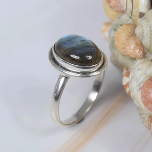 925 Sterling Silver Classic Style <b>Ring</b> Fine <b>Labradorite</b> Gemstone Women Girls Bulk Wholesale Jewelry Suppliers Manufacturer - Product Image 2