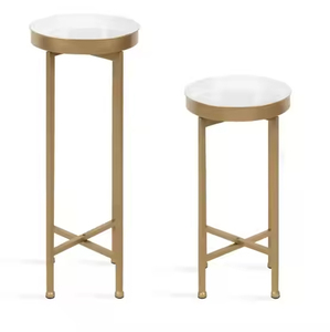 CONJUNTO DE 2 Muebles para el hogar Nuevos diseños Negro Brillante Recubierto de polvo Mesa auxiliar Diseño moderno Muebles de salón Mesa auxiliar de metal - Product Image 3