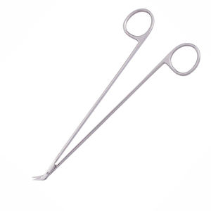 Tijeras quirúrgicas de acero de 19cm de la mejor calidad con mango de anillo Tijeras vasculares en ángulo manual de Smith para trabajo vascular - Product Image 3