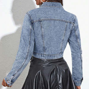 New <b>Women's</b> Cotton Denim Blue Oversized Long Styling Denim <b>Jackets</b> <b>Women's</b> Jean <b>Jacket</b> Wholesale Denim <b>Jacket</b> <b>Women</b> Casual Coats - Product Image 2
