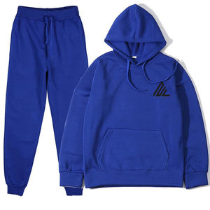 Fleece Unisex de algodón grueso Jogging hombres chándales Casual logotipo personalizado chándales con capucha liso Sudadera con capucha y Joggers conjunto para hombres - Product Image 5