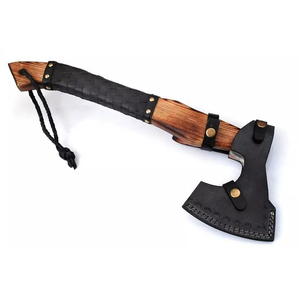 Venta al por mayor personalizada de alta calidad OEM ODM servicio hacha cabeza de hacha de acero de alto carbono con mango de madera de Damasco para uso en exteriores - Product Image 5