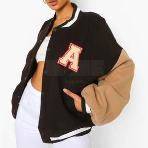 Veste Letterman de couleur personnalisée avec manches complètes Dernier design Remplissage respirant en coton tricoté Prix bas Fabriqué au Pakistan - Product Image 4
