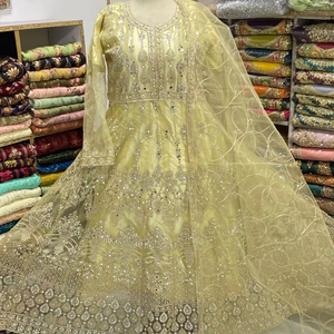 Vestido Maxi Listo para Usar para Mujer Pakistaní, Hermoso Diseño con Pedrería, Cuentas y Trabajo de Espejo, Mejor Precio al por Mayor - Product Image 1