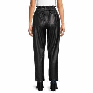 Pantalon décontracté pour femme avec cordon de serrage à la taille, pantalon de jogging en similicuir, leggings en similicuir effet mouillé, pantalon en similicuir extensible taille haute 2026 - Product Image 3