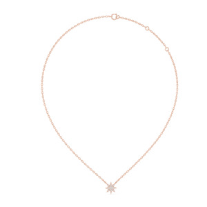 Collier de diamants ronds en or délicat Design élégant avec des étincelles cultivées en laboratoire pour les mariages et les cadeaux - Product Image 2