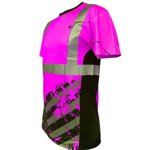 เสื้อยืดแขนสั้น Hi-VIS VIZ ทำจากโพลีเอสเตอร์มีสองสีตัดกันสไตล์ใหม่ - Product Image 1