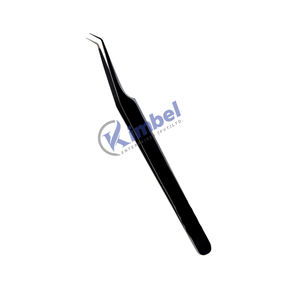 Pinzas de extensión de pestañas con punta de fibra de pestañas de volumen curvo Pinzas de pestañas de acero inoxidable para pedidos a granel - Product Image 4