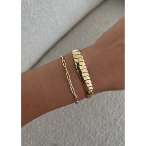 Bold Cobra & Paperclip Link Chain Fashion Bracelet Stack Elegant and Stylish <b>Bangles</b> for Women - Product Image 3