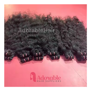 ผมอินเดียแท้แบบเวฟ  แบบรีมี่  แบบเป็นมัด |   ผมต่อแบบเวอร์จิ้น 100% เกรดคิวติเคิลเรียงเส้น ผลิตด้วยเครื่องจักร แบบดับเบิ้ลเวฟท์  ทุกสี ย้อมได้ - Product Image 3