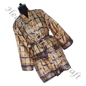 KS013-Kimono en soie pure pour femmes, robe de nuit à double poche - Product Image 3