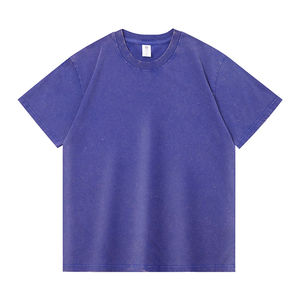 เสื้อยืดแฟชั่นสุดหรูสำหรับผู้ชายและ240Gsm ซักได้ไซส์ใหญ่พิเศษเสื้อยืดผู้ชายแนวสตรีทสไตล์วินเทจซักด้วยหิน - Product Image 4