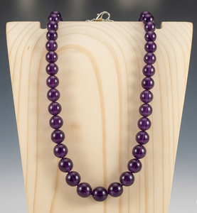 Collar Tibetano de Plata 925 de Alta Calidad de 18 Pulgadas para Mujer, Diseño Geométrico Anudado a Mano con Cuentas de Amatista Natural, Moderno - Product Image 4