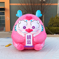 Aero nouveau lancement mignon géant gonflable Buff Dragon rose décoration personnalisé gonflable dessin animé mascotte Loong