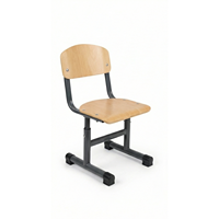 Chaise d'étudiant moderne ARSU à hauteur réglable avec pieds en T, revêtement en poudre, capuchons en plastique, siège en contreplaqué, structure métallique – Offre Spéciale pour l'école