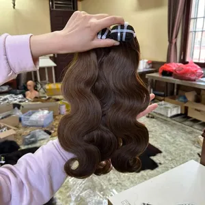 Hete Verkoop Kastanje Chocolade Bruine Bundels Body Wave 100 Human Hair Weving Fabrikant Vietnamese Rauw Vietnamees Haar