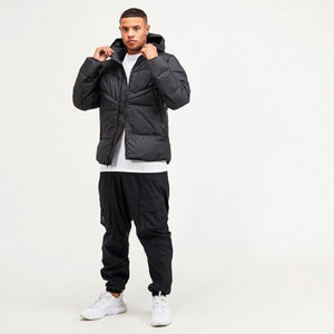 Veste d'hiver matelassée à capuche à col montant imperméable décontractée pour hommes, design personnalisé en gros, streetwear, 2024 - Product Image 2