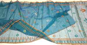 Offre Spéciale Deshi Dhakai VERT Jamdani Sharee Qualité Exportation pour Femme JAMDANI TISSU Bleu Doré Bleu Ciel du Bangladesh - Product Image 2