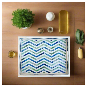 ถาดหอยมุกทรงสี่เหลี่ยมผืนผ้าลายใหม่ถาดเสิร์ฟประดับตกแต่งบ้าน - Product Image 1