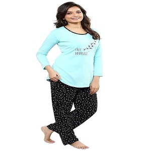 Conjuntos de ropa de dormir con estampado completo de talla grande para mujer, camiseta ligera de manga corta de 2 piezas de secado rápido, pijama estampado - Product Image 4