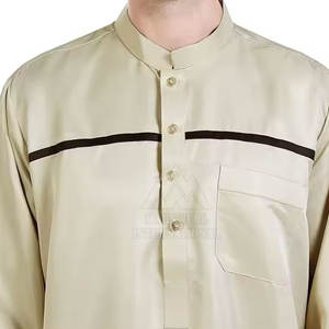 Custom Logo <b>Men's</b> Jubba Dress Islamic Thobe <b>Robe</b> With Classic Fit Perfect For Summer or Formal Wear - Product Image 6