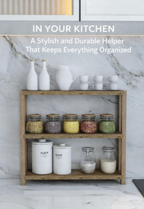 3-Tier Wooden Shelf <b>Unit</b> Multi-Purpose Bathroom & <b>Kitchen</b> Shelf Decorative Organizer - Product Image 3