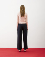 Jean en denim pour femme de haute qualité, respirant, lavable, taille mi-haute, coupe droite, décontracté, délavage foncé, poches plaquées tricotées simples, hiver